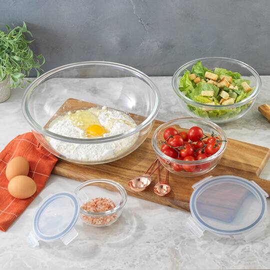 JoyJolt® Black Glass Mixing Bowls Set